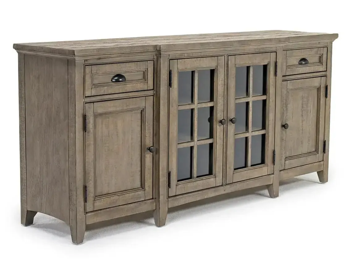 Mor Furniture Bay Creek Media Console In Nutmeg W/ Usb Charger, 70 Inch