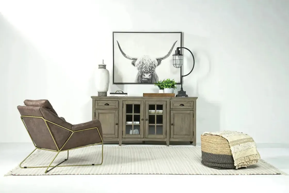 Mor Furniture Bay Creek Media Console In Nutmeg W/ Usb Charger, 70 Inch