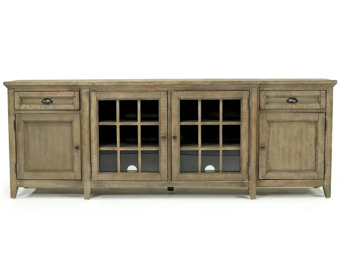 Mor Furniture Bay Creek Media Console In Nutmeg W/ Usb Charger, 70 Inch