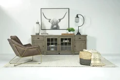 Mor Furniture Bay Creek Media Console In Nutmeg W/ Usb Charger, 70 Inch
