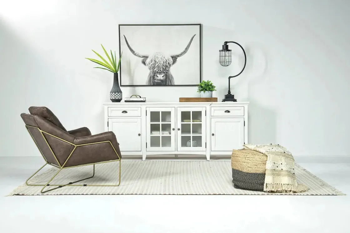 Mor Furniture Bay Creek Media Console In Nutmeg W/ Usb Charger, 70 Inch