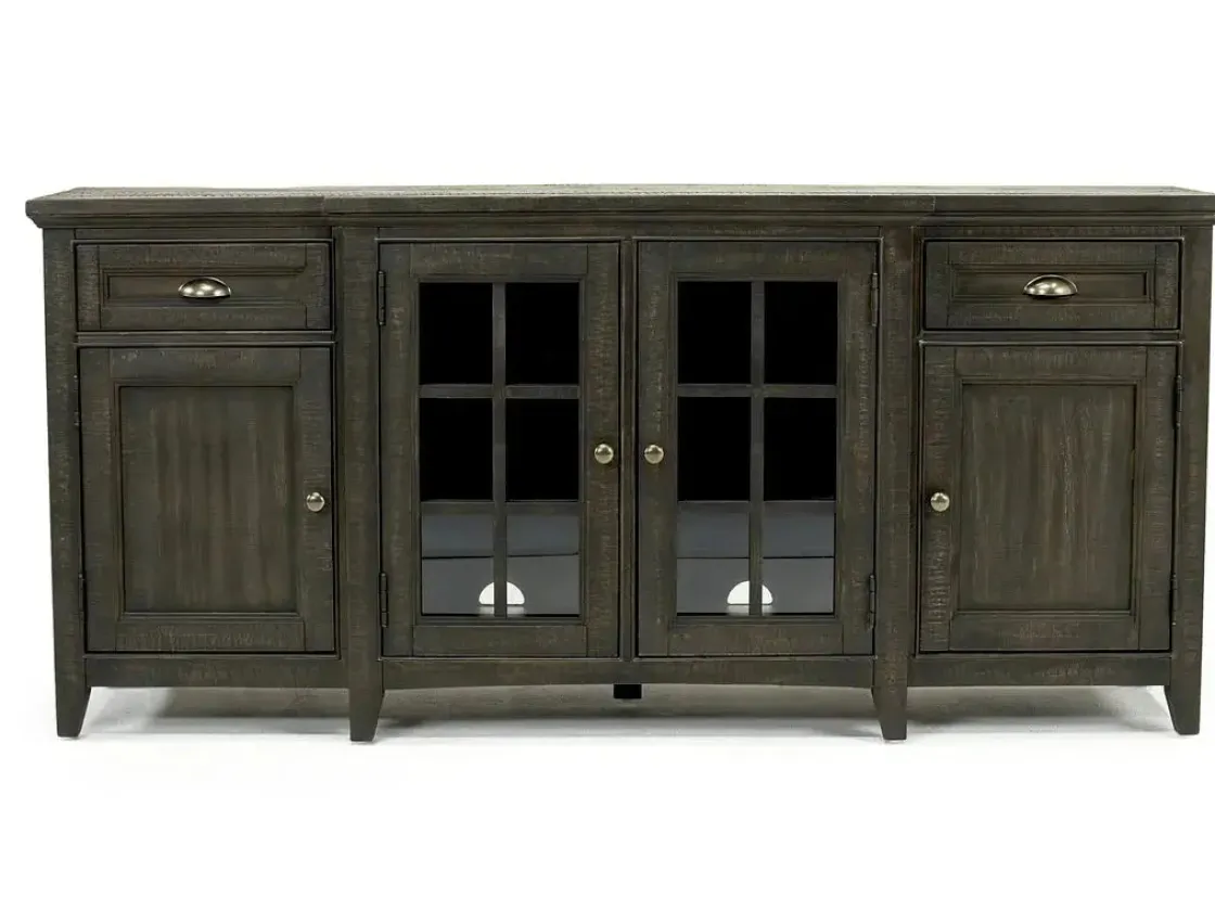 Mor Furniture Bay Creek Media Console In Nutmeg W/ Usb Charger, 70 Inch