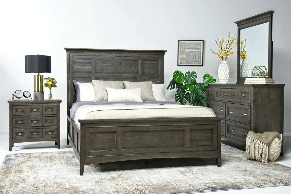 Mor Furniture Bay Creek Panel Bed In Light Gray, Queen
