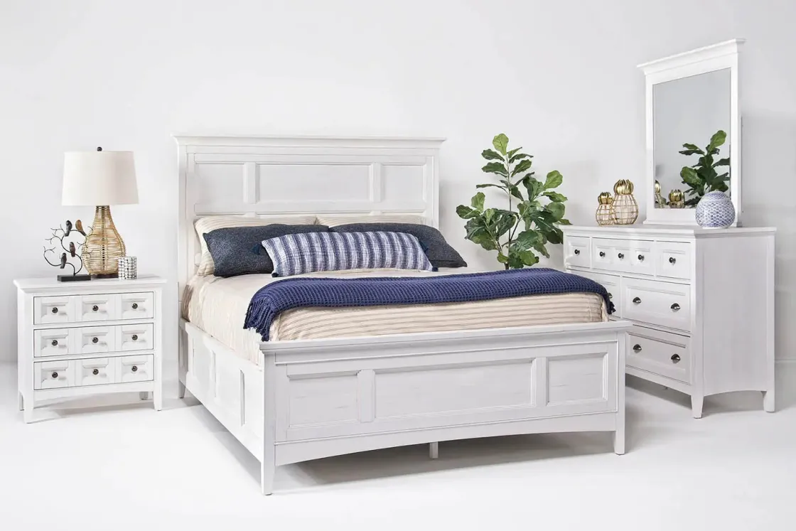 Mor Furniture Bay Creek Panel Bed In Light Gray, Queen