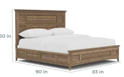 Mor Furniture Bay Creek Panel Bed In Light Gray, Queen