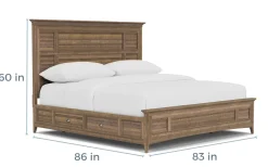 Mor Furniture Bay Creek Panel Bed In Light Gray, Queen