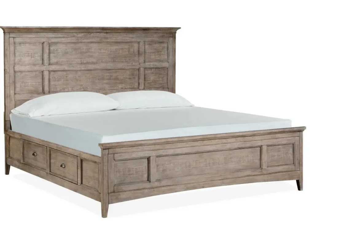 Mor Furniture Bay Creek Panel Bed In Light Gray, Queen