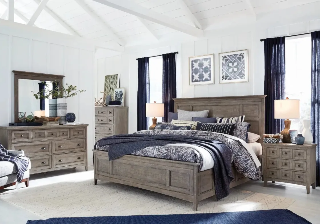 Mor Furniture Bay Creek Panel Bed In Light Gray, Queen