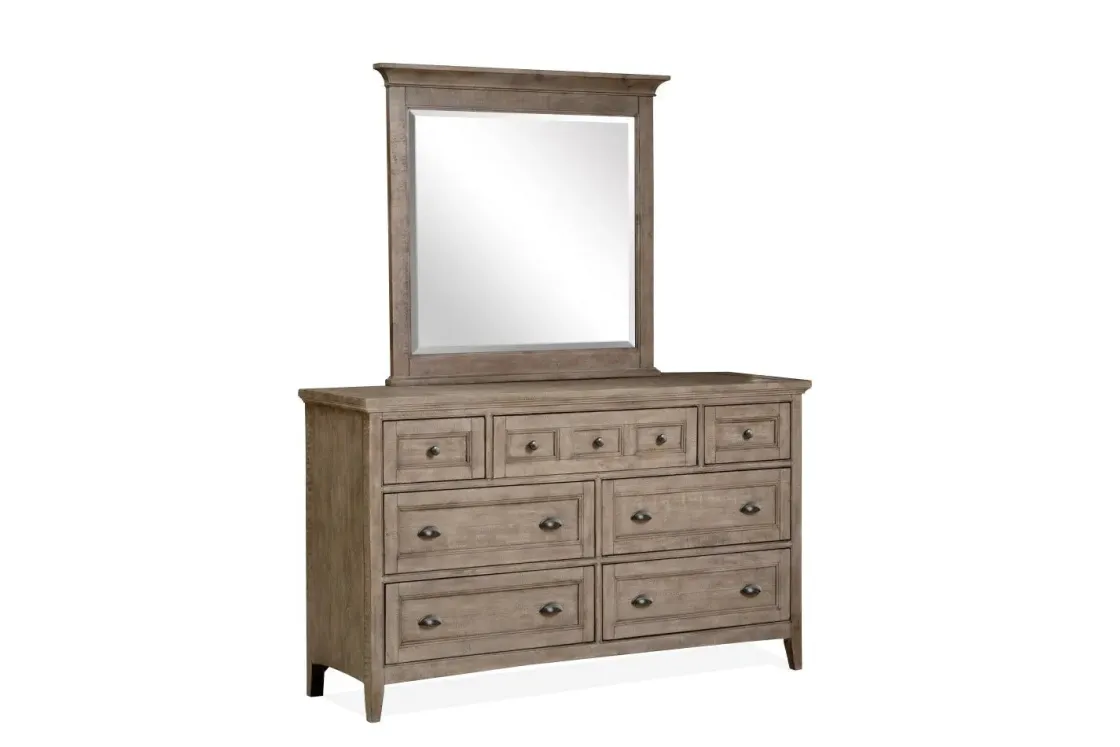 Mor Furniture Bay Creek Panel Bed W/ Storage, Dresser, Mirror & Nightstand In Nutmeg, Queen