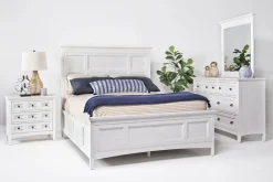 Mor Furniture Bay Creek Panel Bed W/ Storage, Dresser, Mirror & Nightstand In Nutmeg, Queen
