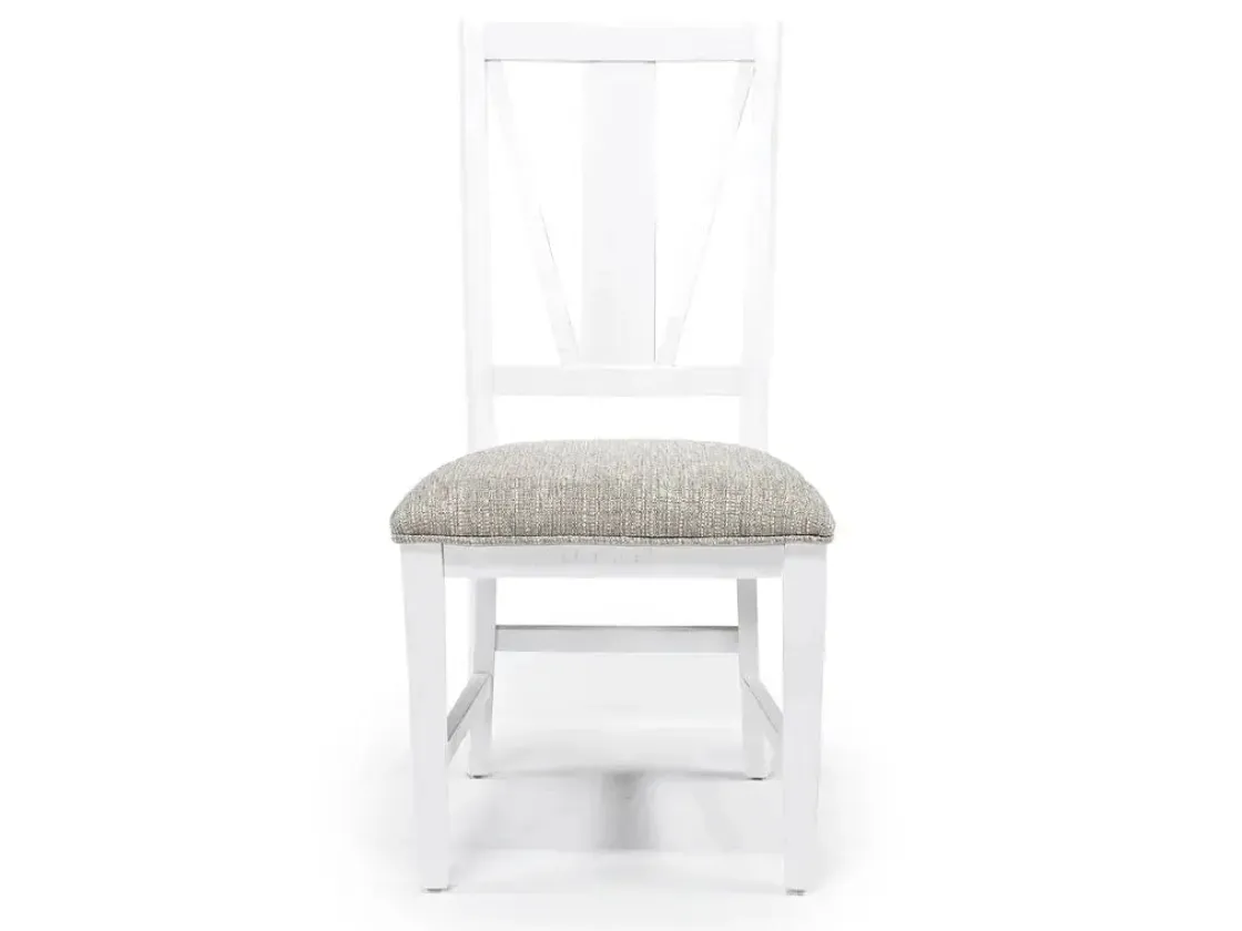 Mor Furniture Bay Creek Side Chair In Light Gray, V-Back