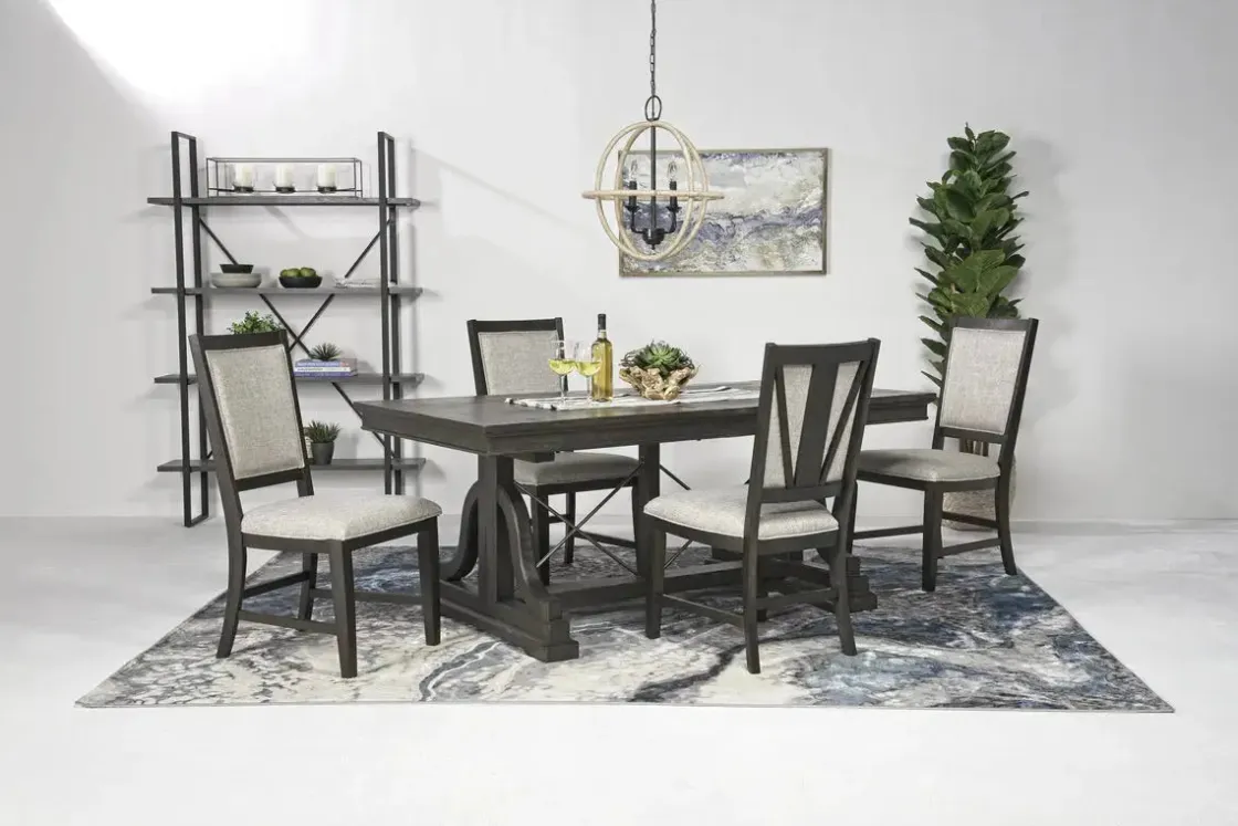 Mor Furniture Bay Creek Side Chair In Light Gray, V-Back