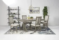 Mor Furniture Bay Creek Side Chair In Light Gray, V-Back