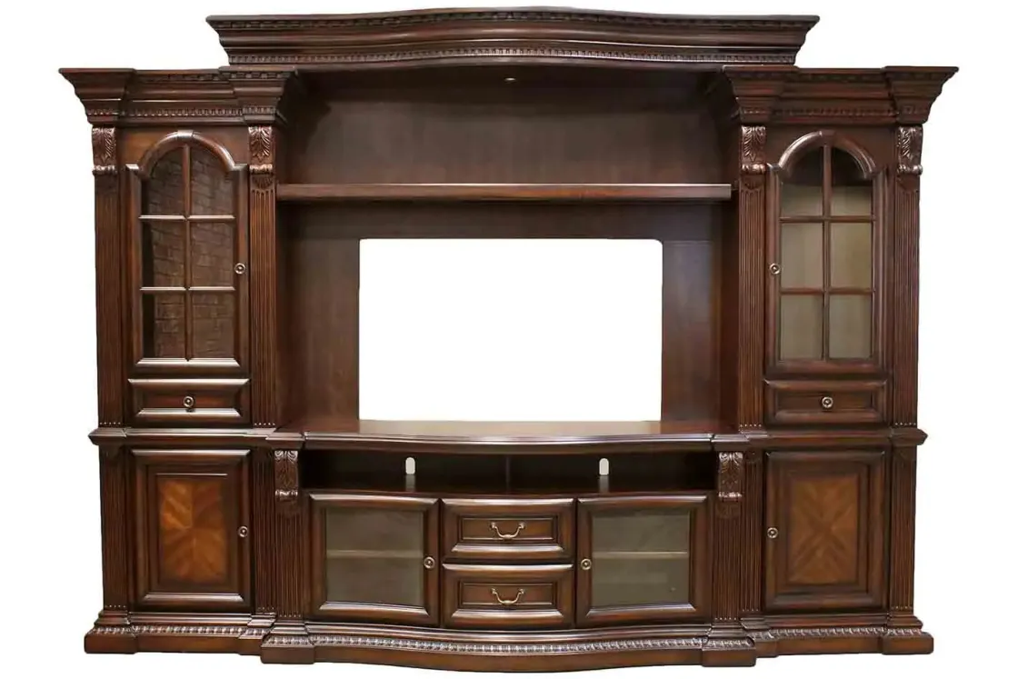 Mor Furniture Bella 4 Piece Entertainment Center In Brown