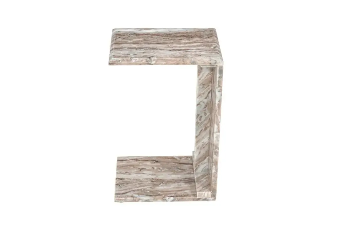 Mor Furniture Bella Marble Accent C Table In Sand