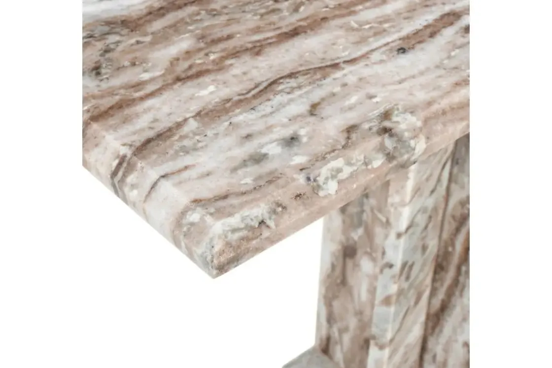 Mor Furniture Bella Marble Accent C Table In Sand
