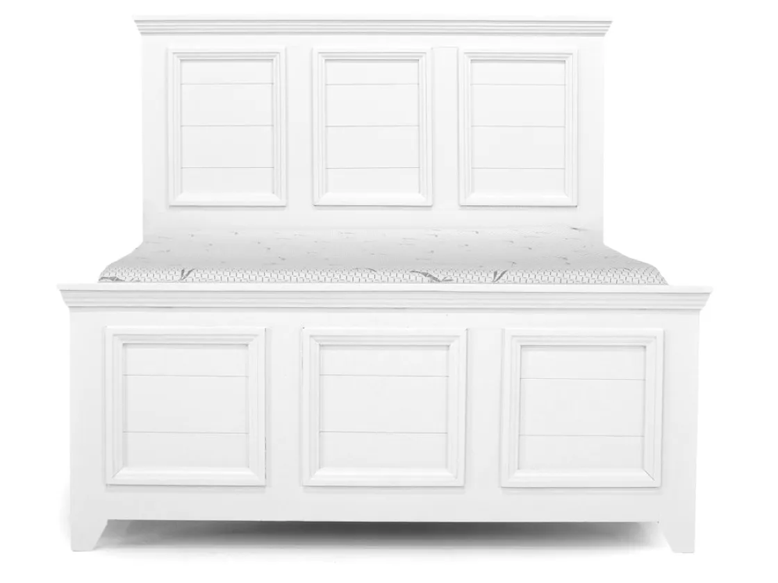 Mor Furniture Bella Panel Bed, Dresser, Mirror & Nightstand In White, Twin