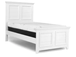 Mor Furniture Bella Panel Bed, Dresser, Mirror & Nightstand In White, Twin