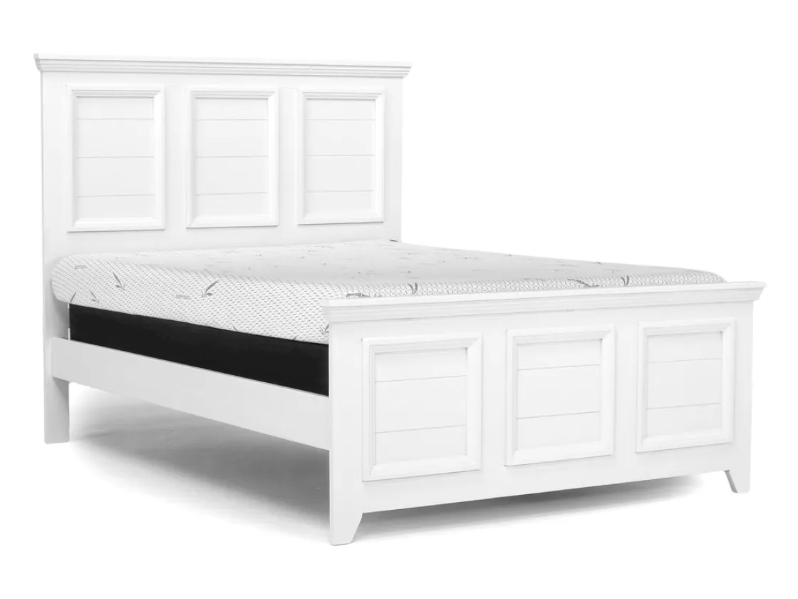 Mor Furniture Bella Panel Bed, Dresser, Mirror & Nightstand In White, Twin