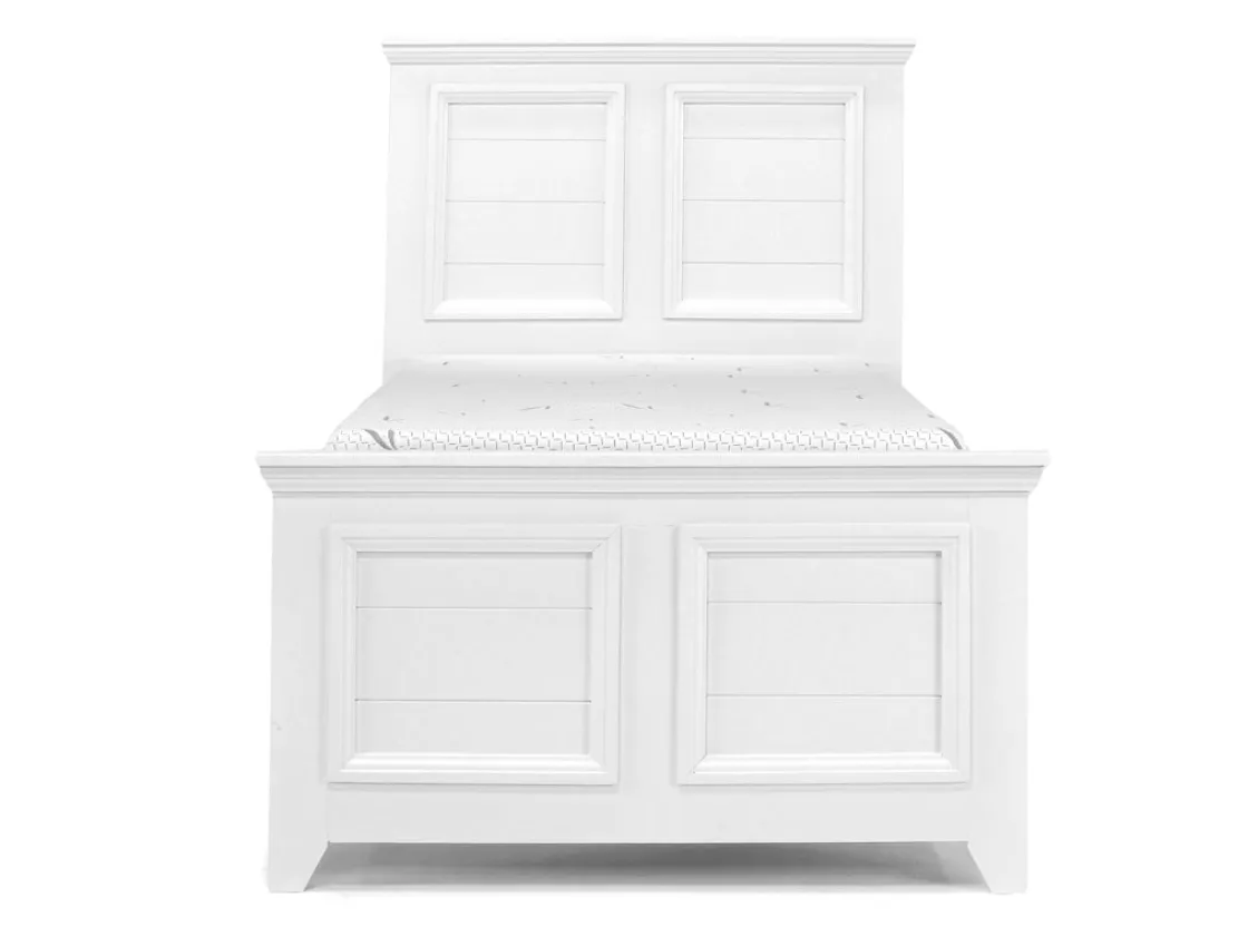 Mor Furniture Bella Panel Bed, Dresser, Mirror & Nightstand In White, Twin