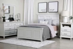 Mor Furniture Bella Panel Bed In White, Twin