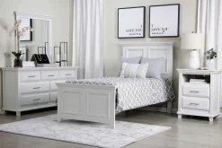 Mor Furniture Bella Panel Bed In White, Twin