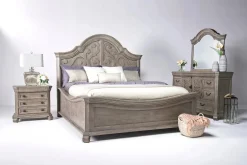 Mor Furniture Bellamy Arch Panel Bed In Charcoal, Eastern King