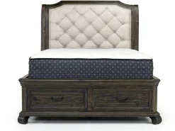 Mor Furniture Bellamy Sleigh Bed, Dresser, Mirror & 4 Drawer Nightstand In , Queen
