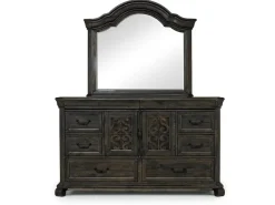 Mor Furniture Bellamy Sleigh Bed, Dresser, Mirror & 4 Drawer Nightstand In , Queen