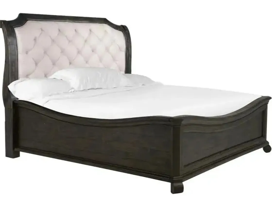 Mor Furniture Bellamy Sleigh Bed W/ Storage In White, Queen