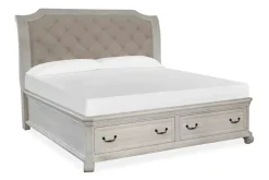 Mor Furniture Bellamy Sleigh Bed W/ Storage In White, Queen