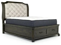 Mor Furniture Bellamy Sleigh Bed W/ Storage In White, Queen