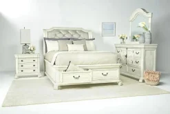 Mor Furniture Bellamy Sleigh Bed W/ Storage In White, Queen