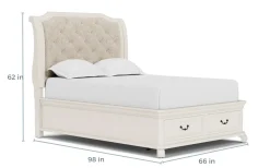 Mor Furniture Bellamy Sleigh Bed W/ Storage In White, Queen