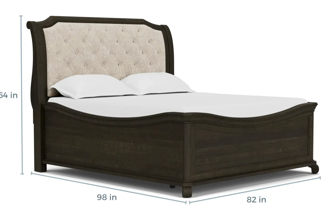 Mor Furniture Bellamy Sleigh Bed W/ Storage In White, Queen