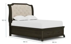 Mor Furniture Bellamy Sleigh Bed W/ Storage In White, Queen