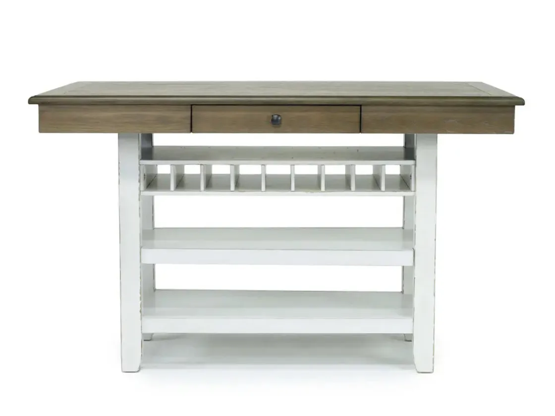 Mor Furniture Bellevue Counter Height Dining Table & 6 Stools In Antique White