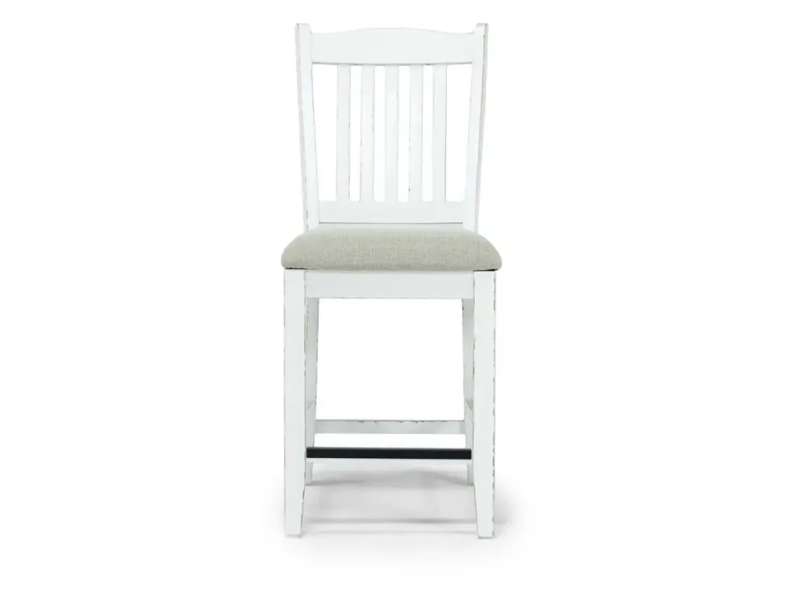 Mor Furniture Bellevue Counter Height Dining Table & 6 Stools In Antique White