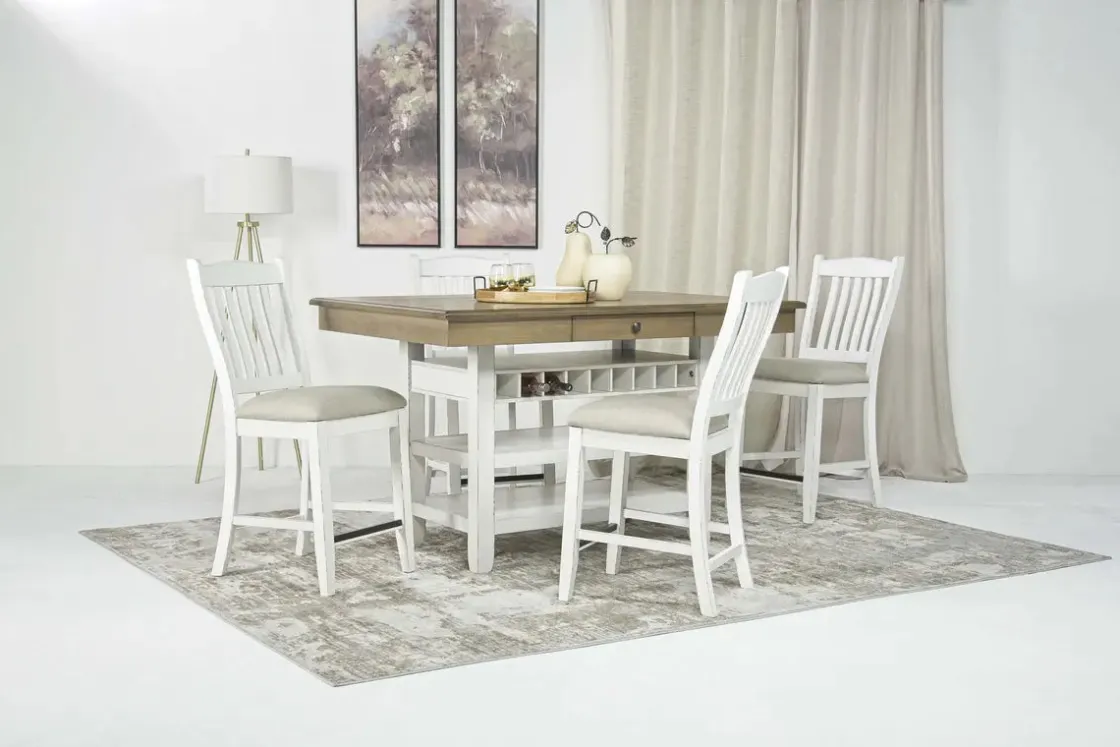 Mor Furniture Bellevue Counter Height Dining Table In Antique White