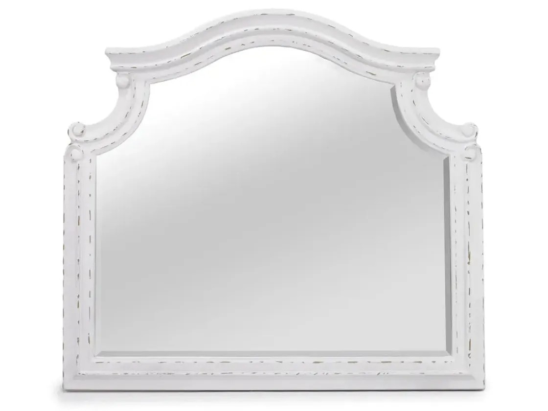 Mor Furniture Bellevue Mirror In Antique White/ Walnut