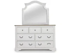 Mor Furniture Bellevue Mirror In Antique White/ Walnut