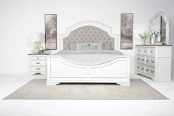 Mor Furniture Bellevue Mirror In Antique White/ Walnut