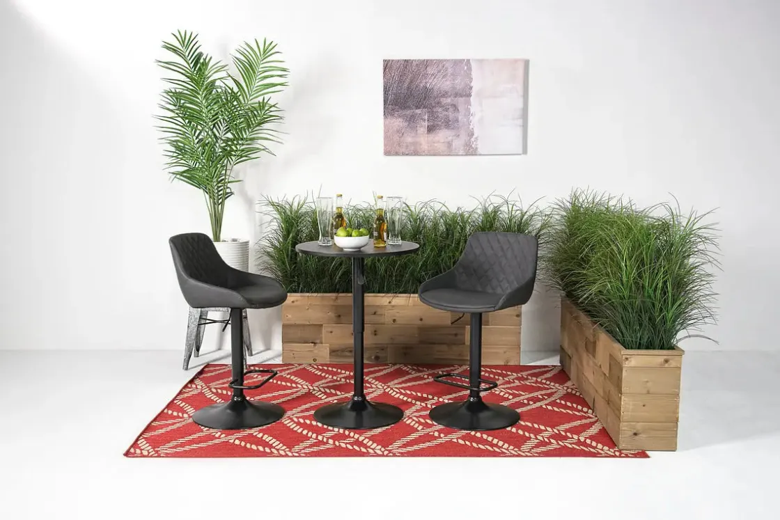 Mor Furniture Bentley Adjustable Height Round Pub Table In Black, Swivel