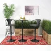 Mor Furniture Bentley Adjustable Height Round Pub Table In Black & 2 Eagle Barstools, Swivel