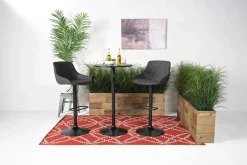 Mor Furniture Bentley Adjustable Height Round Pub Table In Black & 2 Eagle Barstools, Swivel
