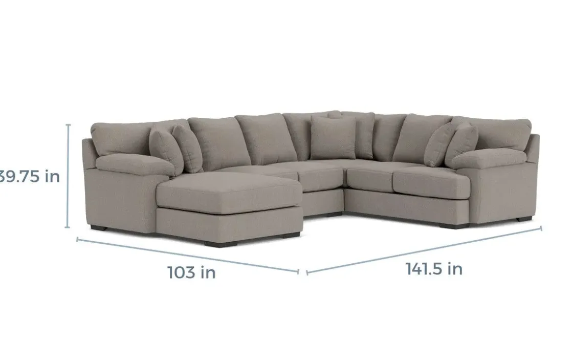 Mor Furniture Bermuda Tux Loveseat Chaise Sectional Ii In , Left Facing