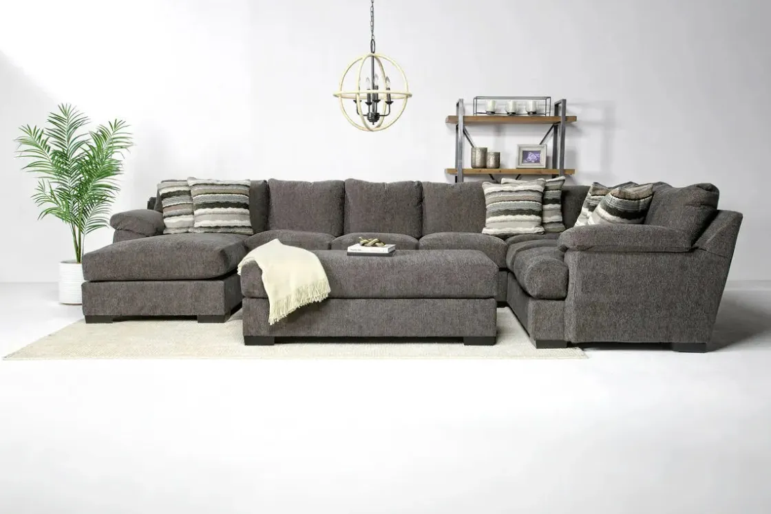 Mor Furniture Bermuda Tux Sofa Chaise Sectional, Left Facing, Down - Custom Order