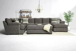 Mor Furniture Bermuda Tux Sofa Chaise Sectional, Left Facing, Down - Custom Order