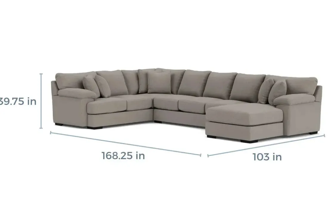 Mor Furniture Bermuda Tux Sofa Chaise Sectional In , Left Facing