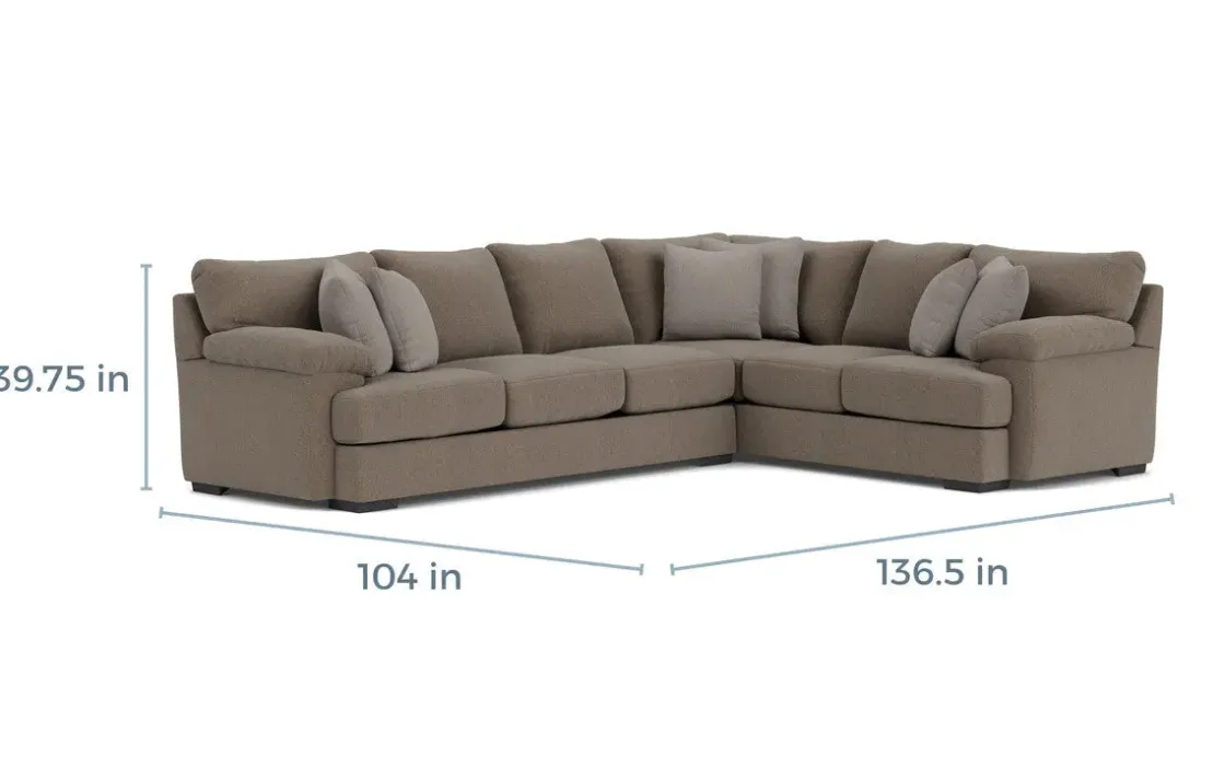 Mor Furniture Bermuda Tux Sofa Sectional In , Left Facing